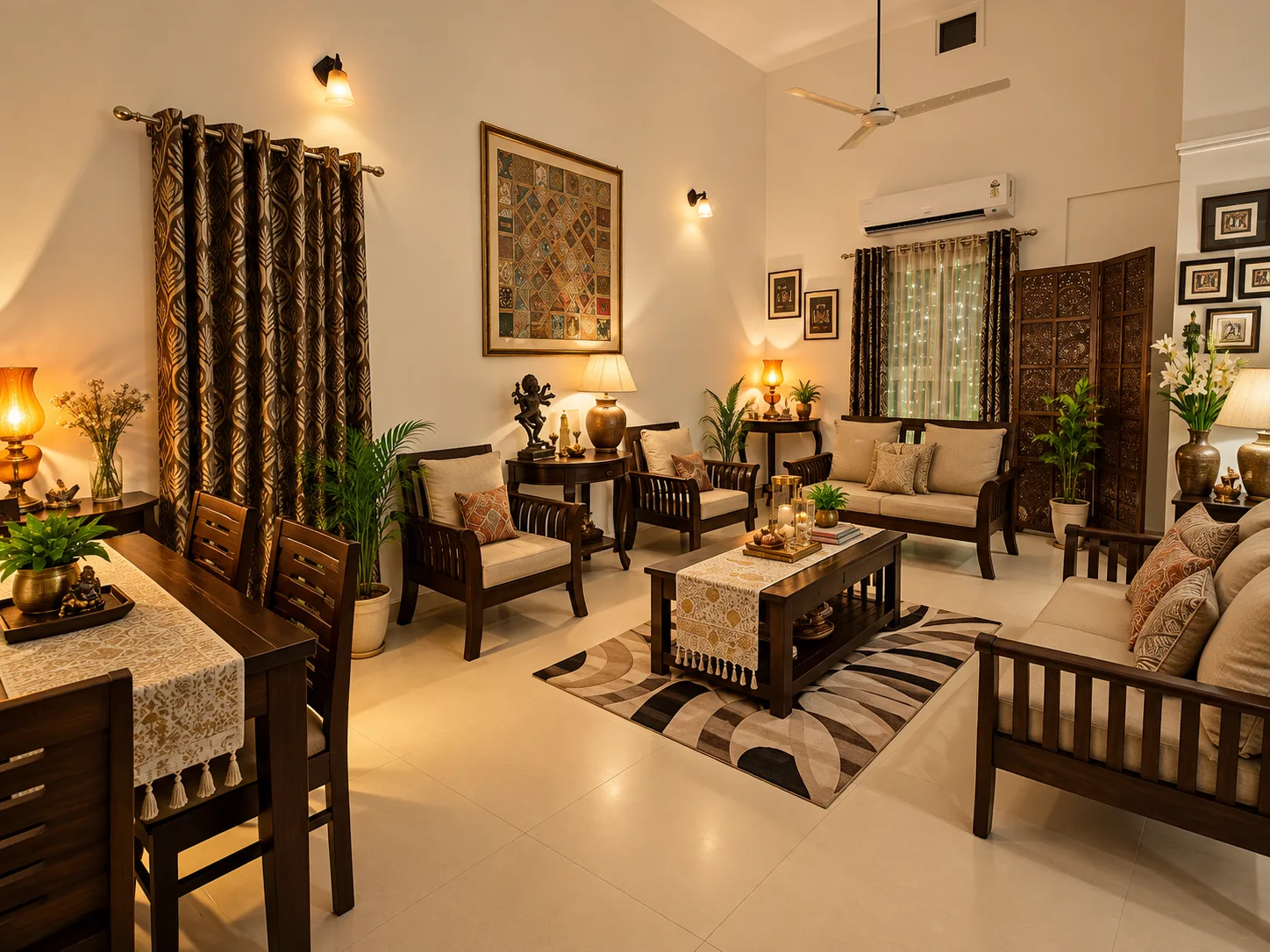 Luxury contemporary living room designed by SVP Urban Infra Builds